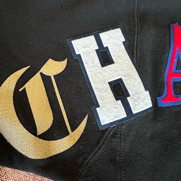 Vtg Champion Reverse Weave Black Sweatshirt ,S. Big Block Letter 3D. Rare, - Picture 7 of 10